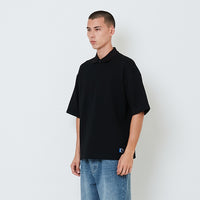 Men Oversized Polo Tee - Black - SM2601015D