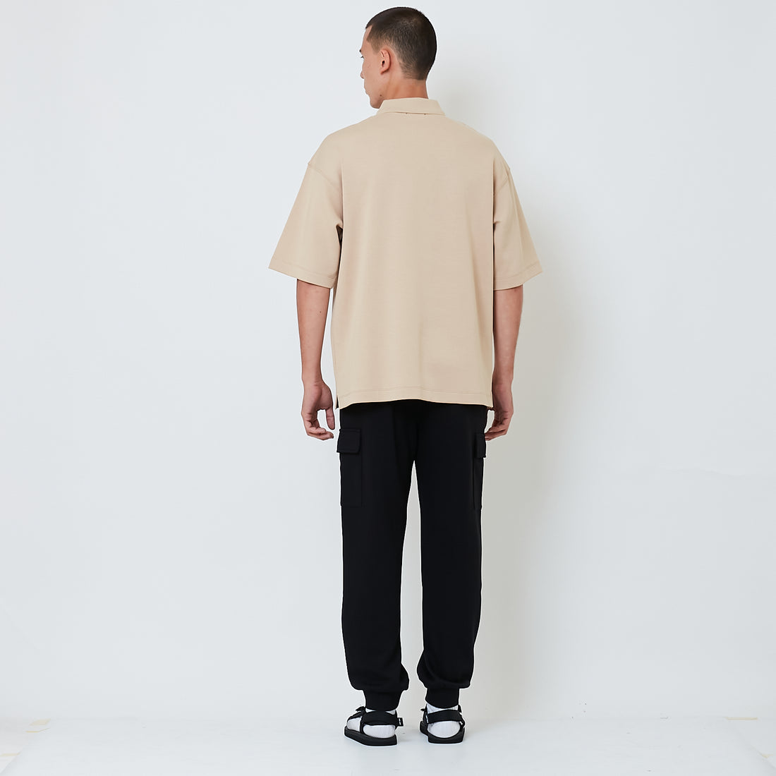Men Pique Sweatpants - Black - SM2601017C