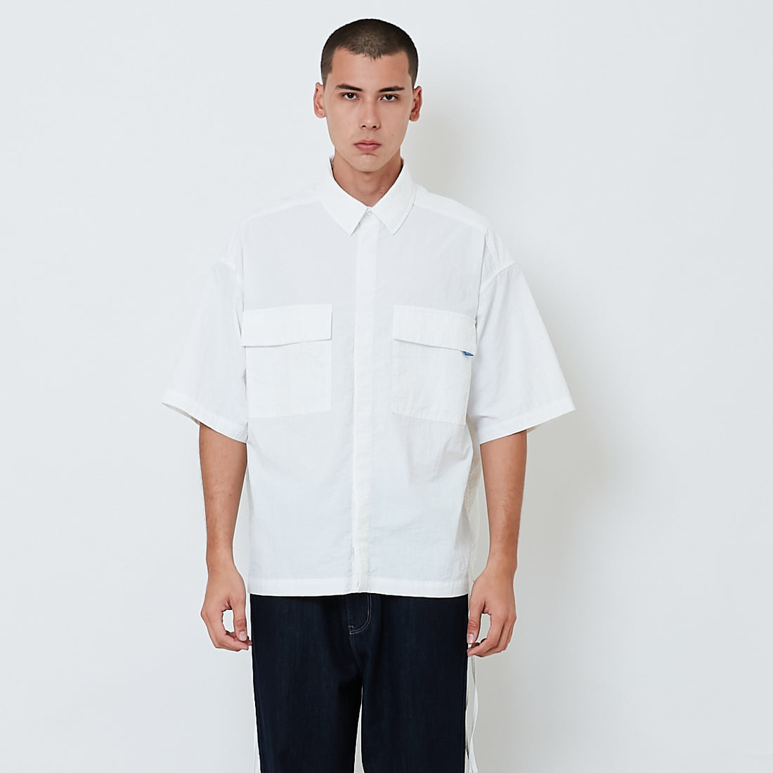 Men Printed Oversized Shirt - Off White - SM2602018A