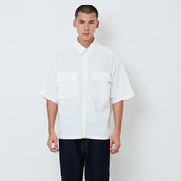 Men Printed Oversized Shirt - Off White - SM2602018A
