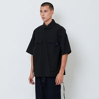 Men Printed Oversized Shirt - Black - SM2602018B