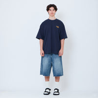 Men Wide Leg Jorts - Light Blue - SM2602022A