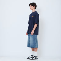 Men Wide Leg Jorts - Light Blue - SM2602022A