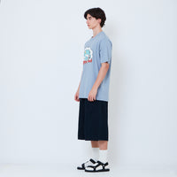 Men Wide Leg Jorts - Dark Blue - SM2602022B