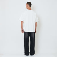 Men Wide Leg Long Jeans - Black - SM2602023C