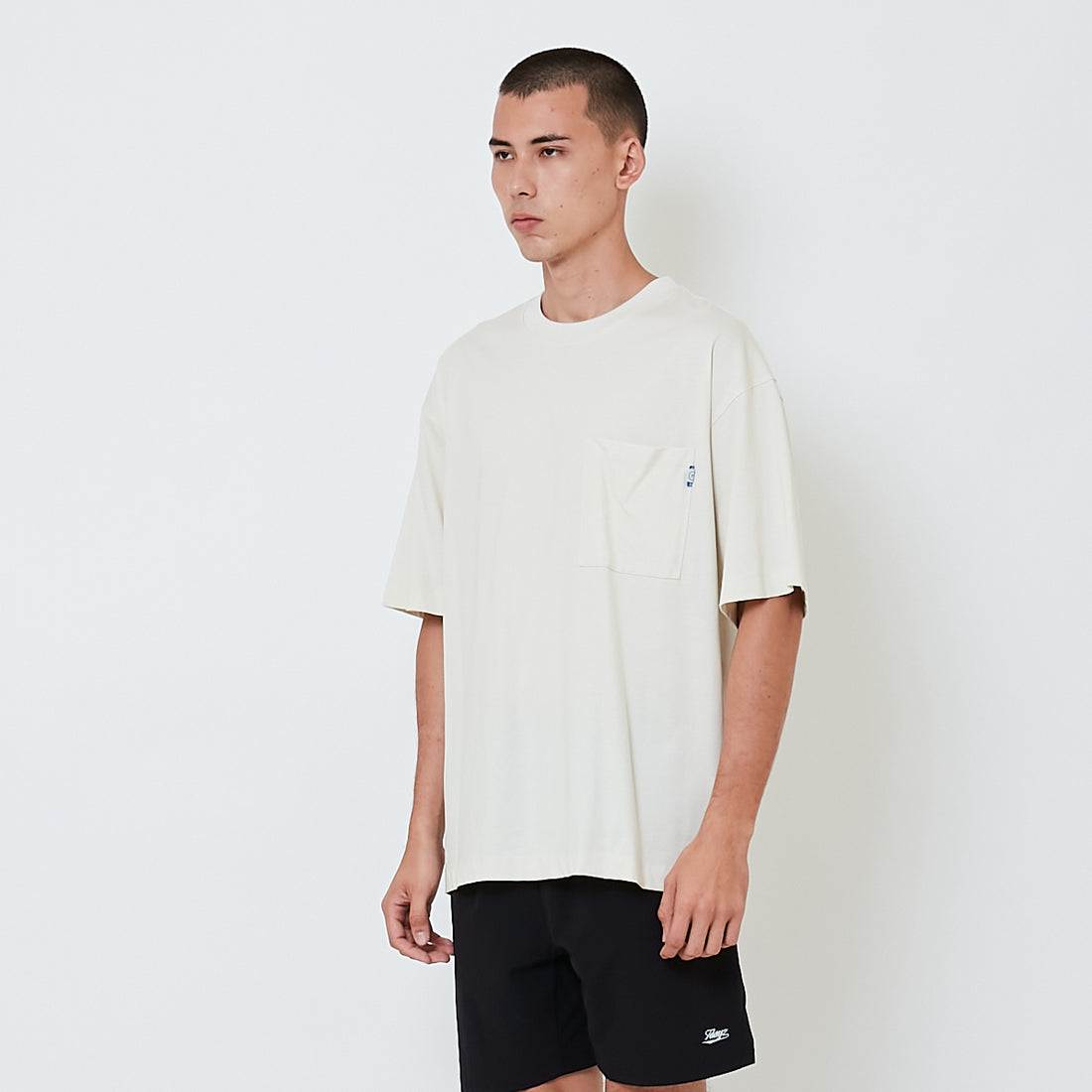 Men Essential Oversized Pocket Tee - Beige - SM2602024B