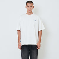 Men Embroidery Oversized Tee - Off White - SM2602025A