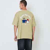 Men Embroidery Oversized Tee - Olive - SM2602025B