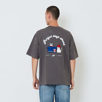 Men Embroidery Oversized Tee - Metal - SM2602025C