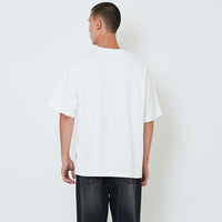 Men Embroidery Oversized Tee - Off White - SM2602026A