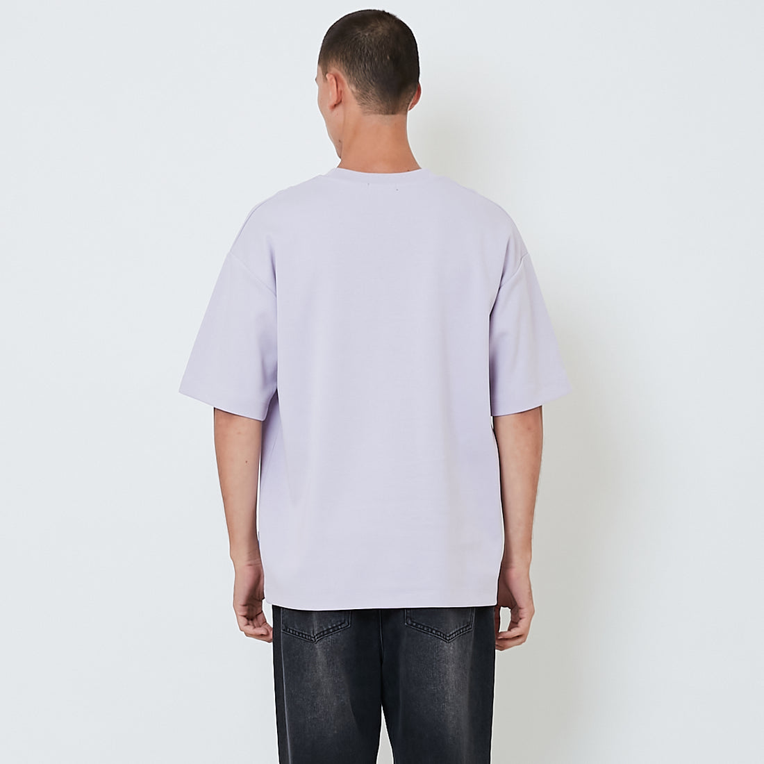 Men Embroidery Oversized Tee - Lilac - SM2602026B