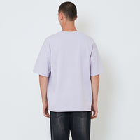 Men Embroidery Oversized Tee - Lilac - SM2602026B