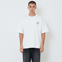 Men Printed Oversized Tee - Off White - SM2602027A
