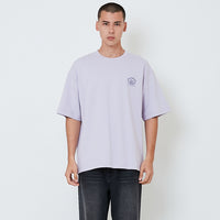 Men Printed Oversized Tee - Lilac - SM2602027B