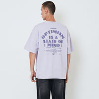 Men Printed Oversized Tee - Lilac - SM2602027B