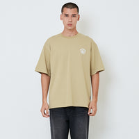 Men Printed Oversized Tee - Olive - SM2602027C