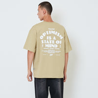 Men Printed Oversized Tee - Olive - SM2602027C