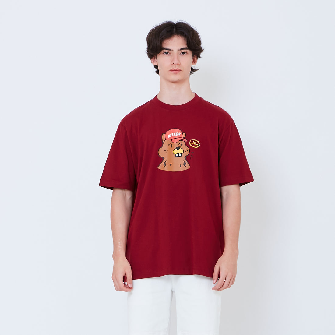 Men Graphic Tee - Maroon - SM2602068D