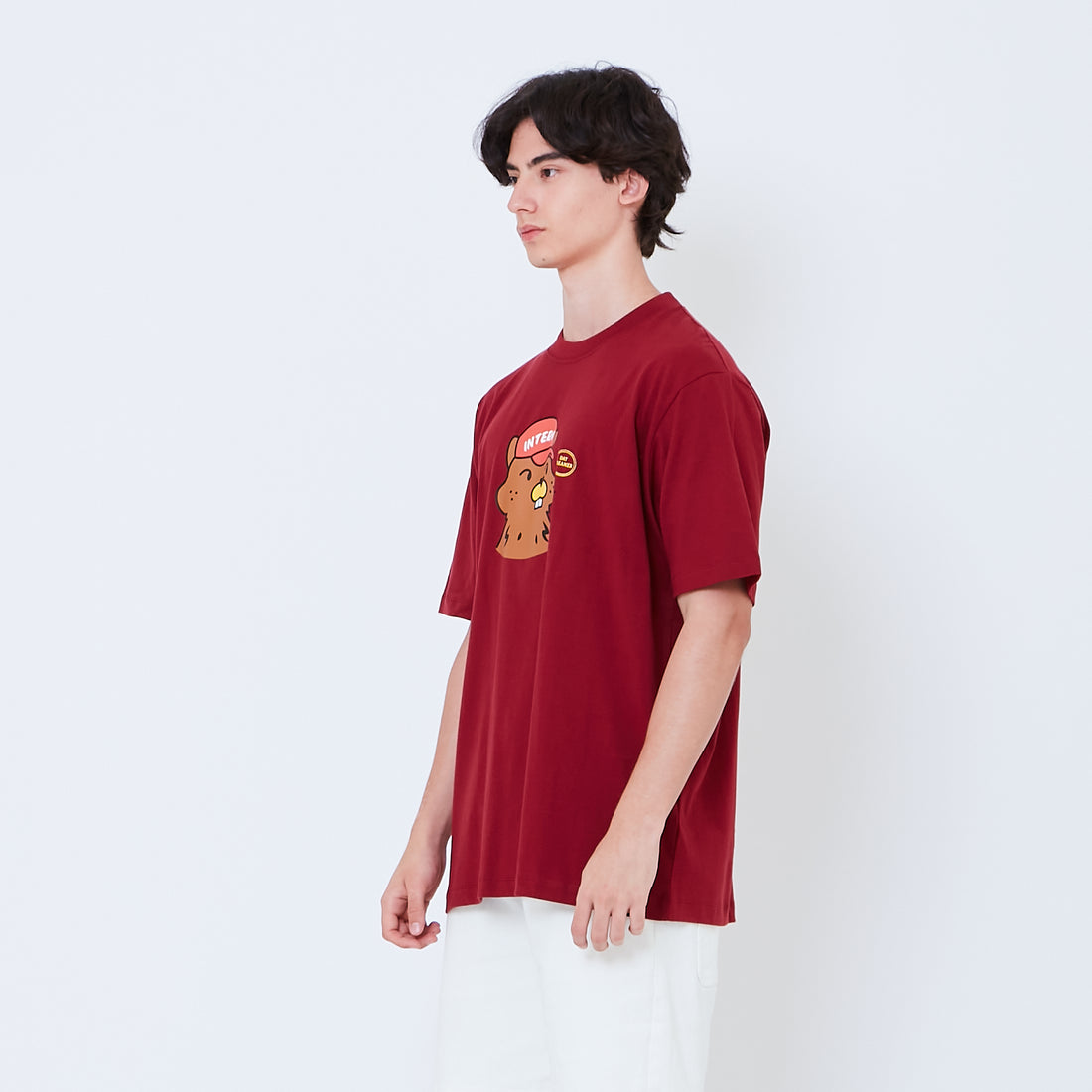 Men Graphic Tee - Maroon - SM2602068D