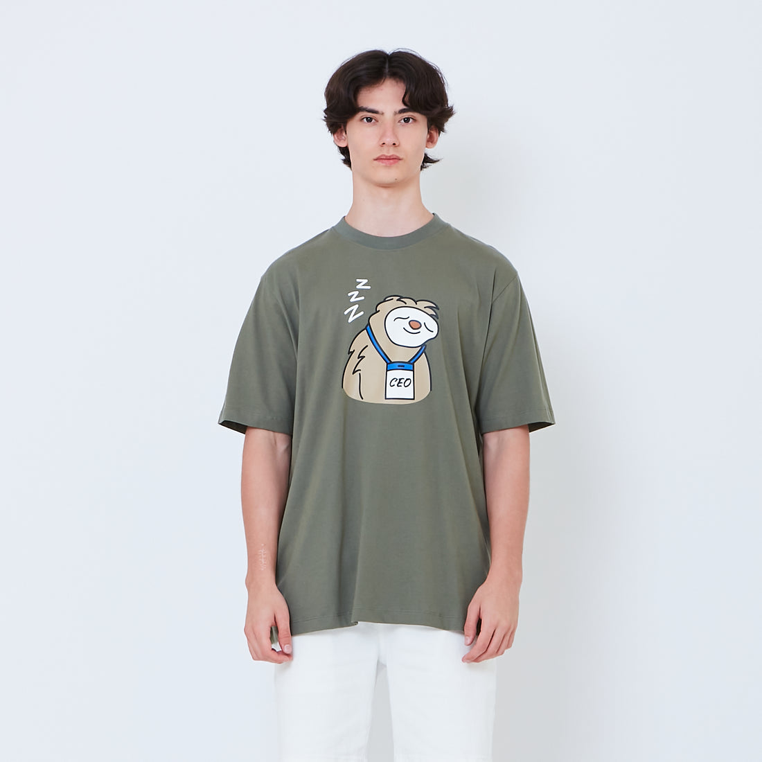 Men Graphic Tee - Dark Green - SM2602068E