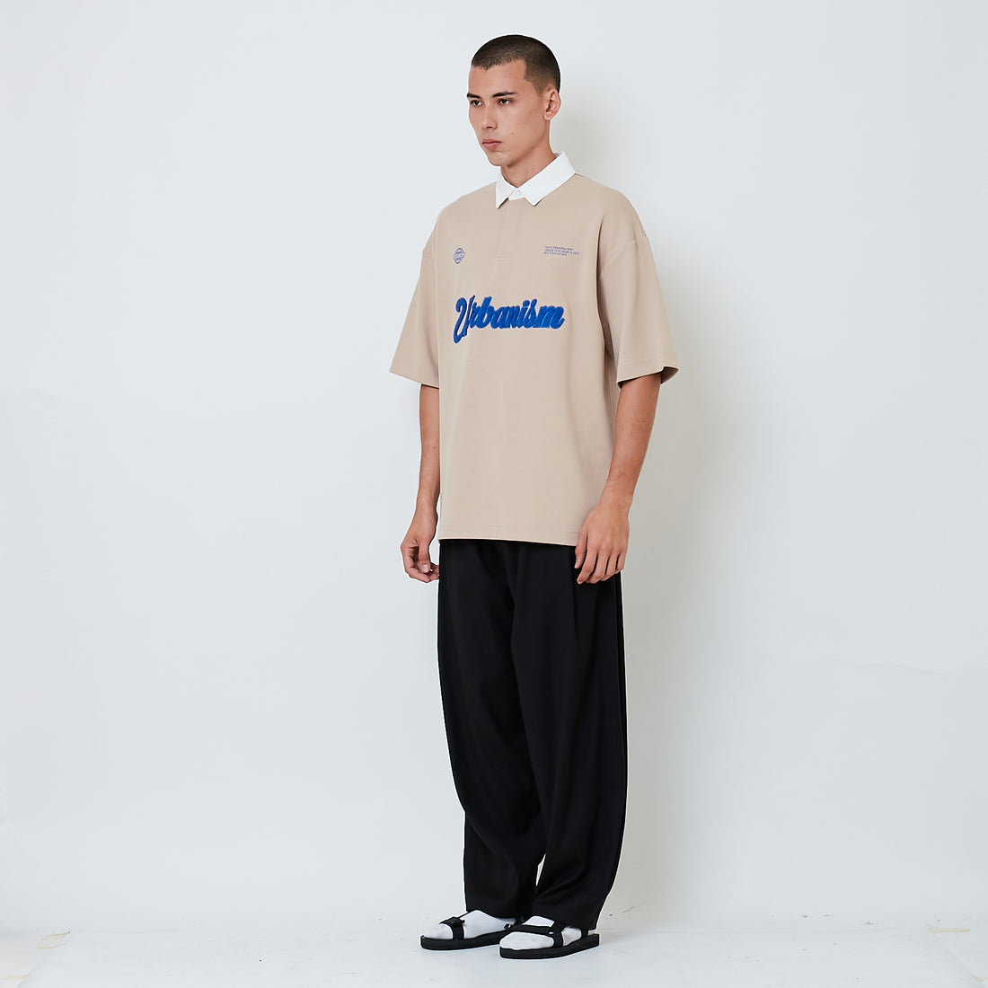 Men Wide Leg Long Pleated Pants - Black - SM2602080A