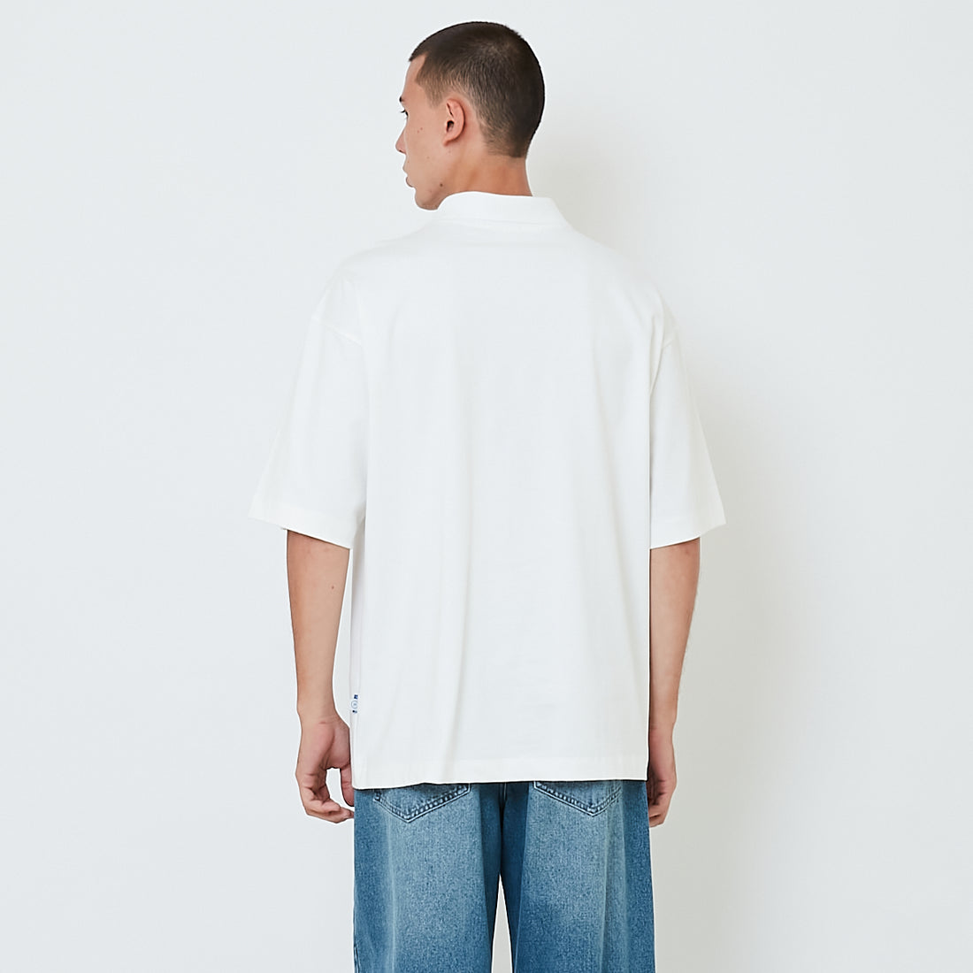Men Printed Oversized Polo Tee - Off White - SM2603032A