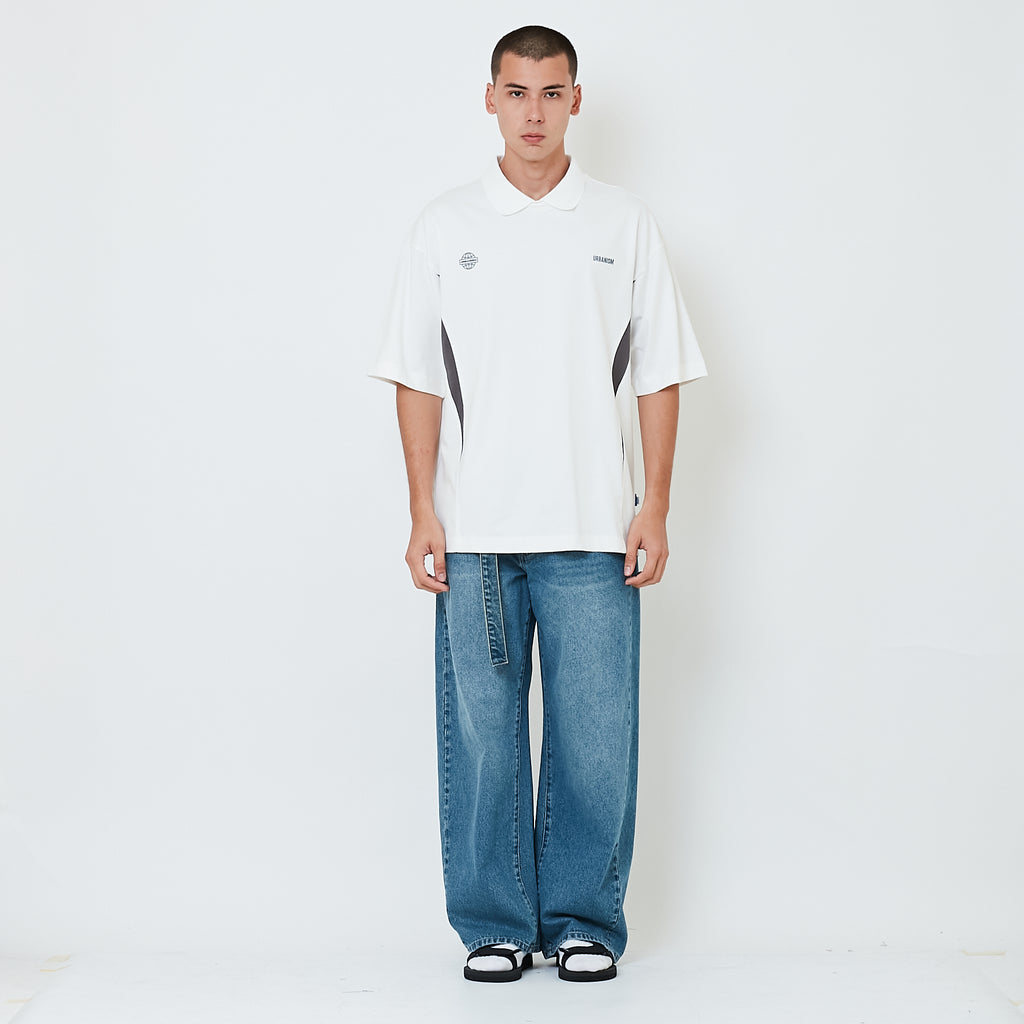 Men Barrel Leg Long Jeans - Blue - SM2603036A