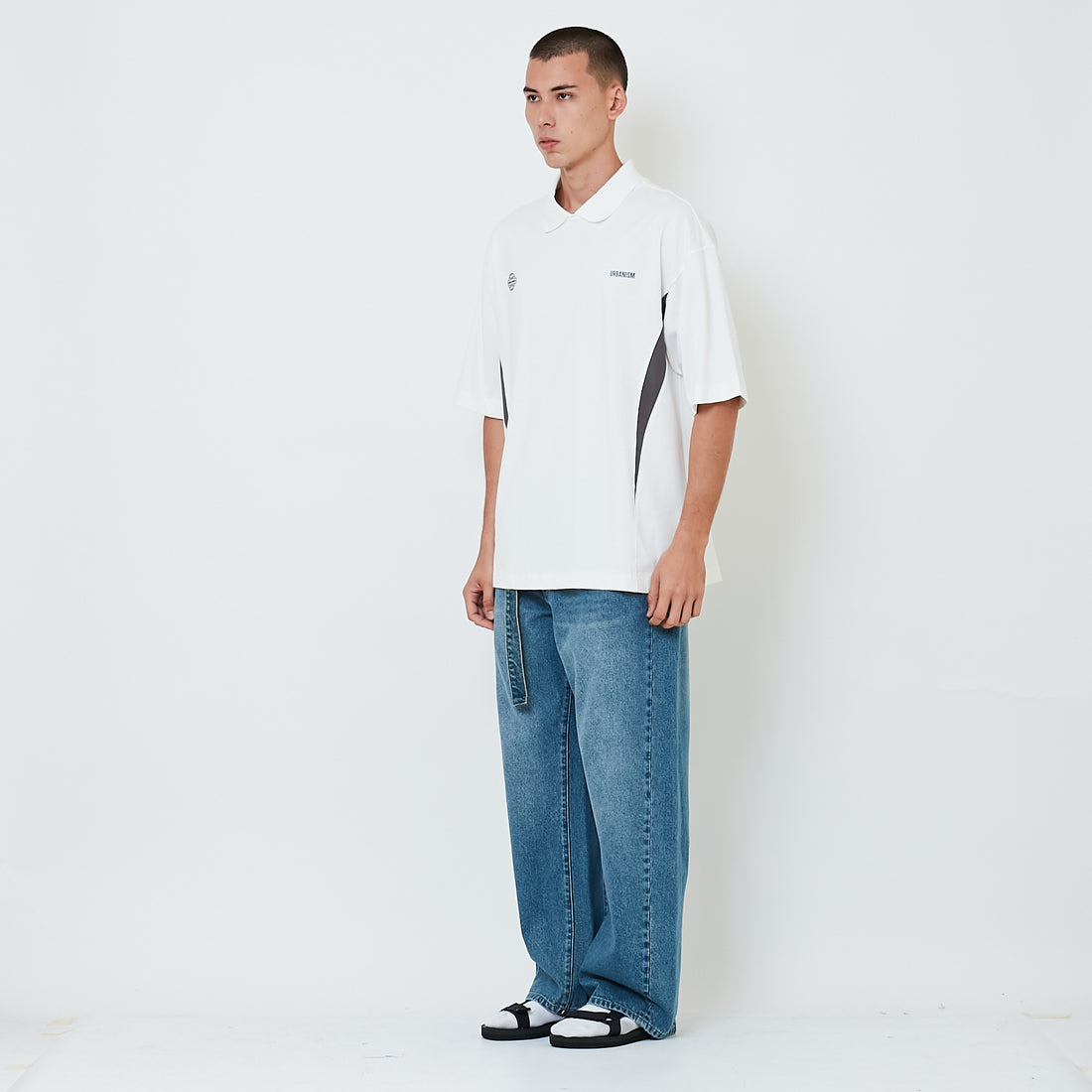 Men Barrel Leg Long Jeans - Blue - SM2603036A