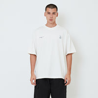 Men Printed Oversized Tee - Off White - SM2603038A