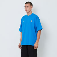 Men Printed Oversized Tee - Blue - SM2603038B