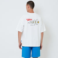 Men Embroidery Oversized Tee - Off White - SM2603040A