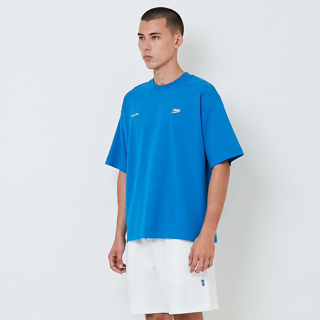 Men Embroidery Oversized Tee - Blue - SM2603040B