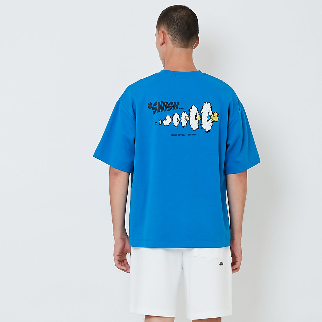 Men Embroidery Oversized Tee - Blue - SM2603040B