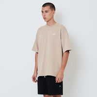 Men Embroidery Oversized Tee - Beige - SM2603040C
