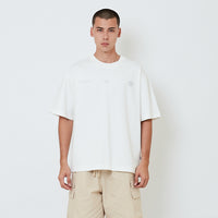 Men Printed Oversized Tee - Off White - SM2603041A