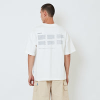 Men Printed Oversized Tee - Off White - SM2603041A
