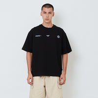 Men Printed Oversized Tee - Black - SM2603041B