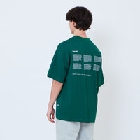 Men Printed Oversized Tee - Dark Green - SM2603041D