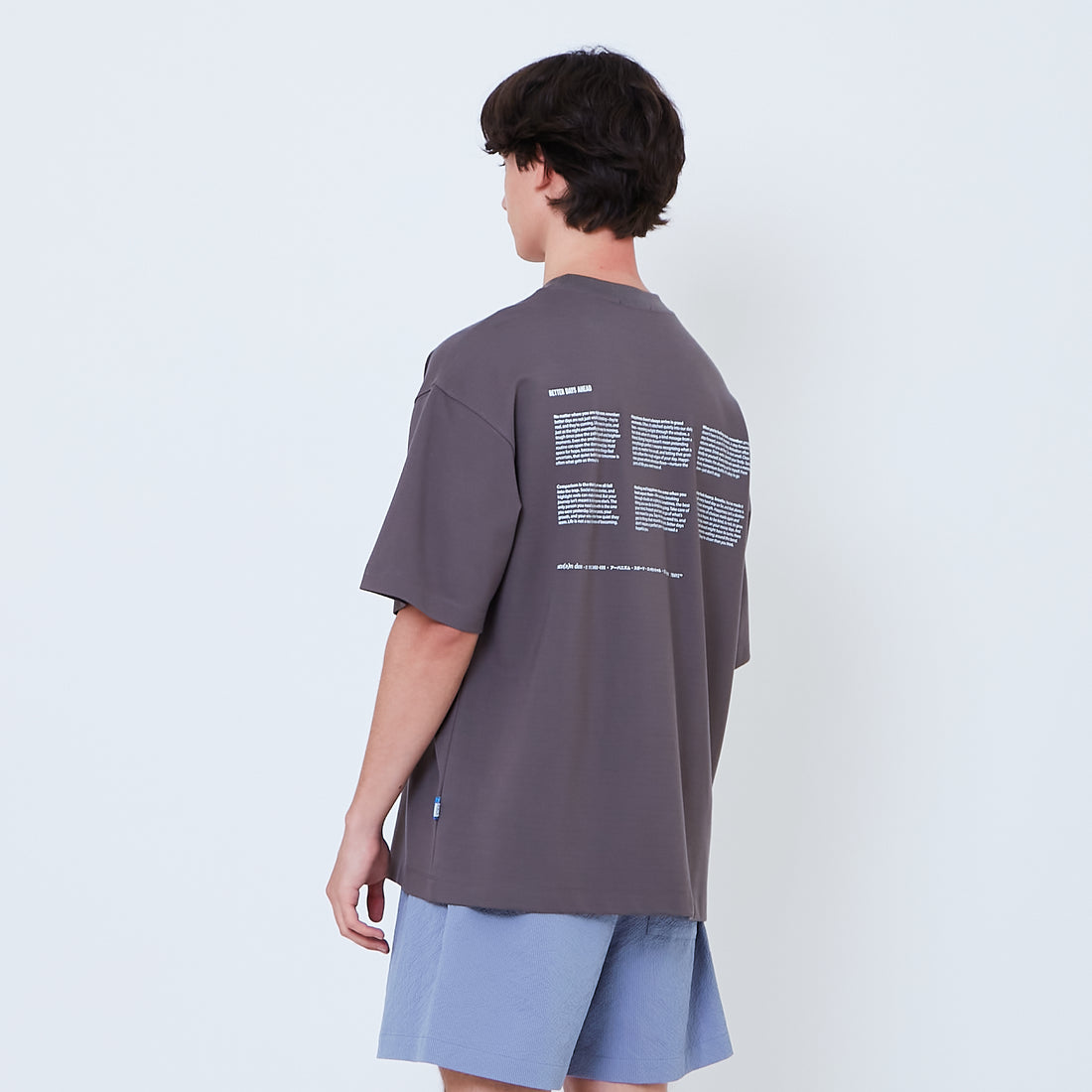 Men Printed Oversized Tee - Metal - SM2603041E