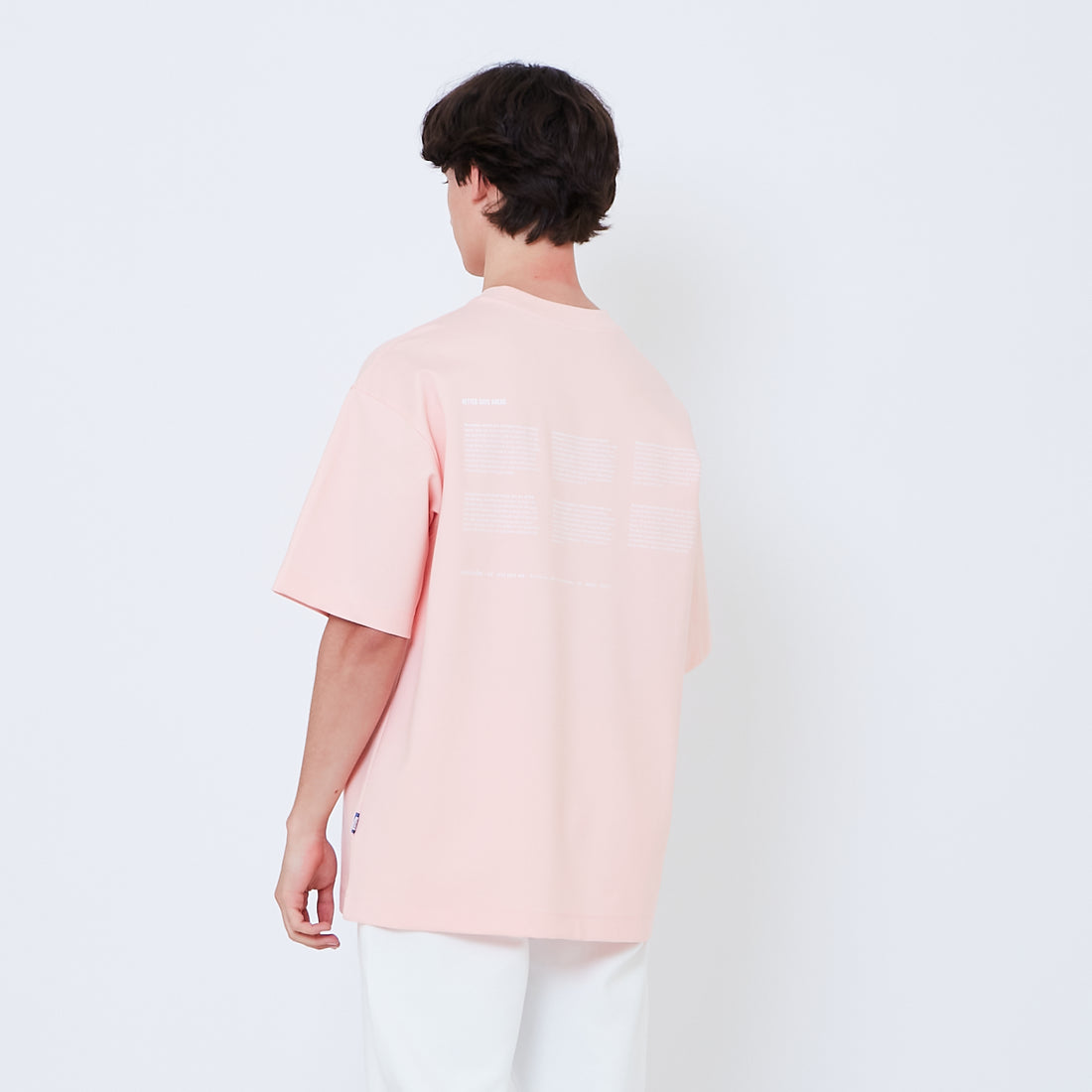 Men Printed Oversized Tee - Salmon - SM2603041F