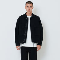 Men Oversized Jacket - Black - SM2603065A