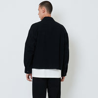 Men Oversized Jacket - Black - SM2603065A