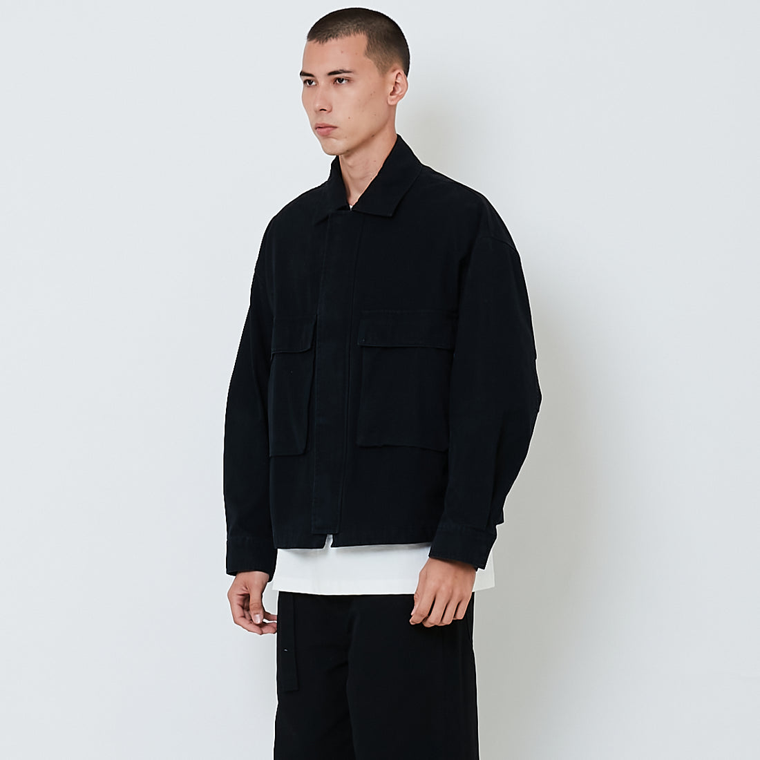 Men Oversized Jacket - Black - SM2603065A