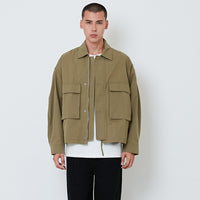 Men Oversized Jacket - Green - SM2603065B