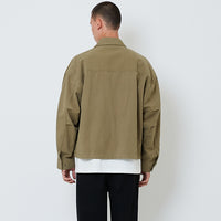 Men Oversized Jacket - Green - SM2603065B