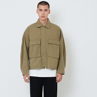 Men Oversized Jacket - Green - SM2603065B