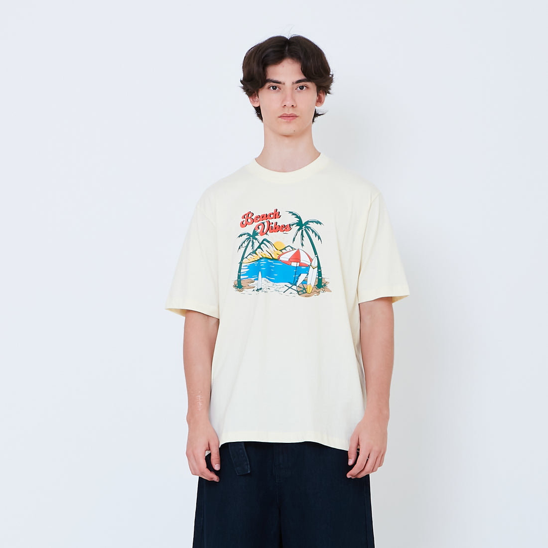 Men Graphic Tee - Cream - SM2603070A