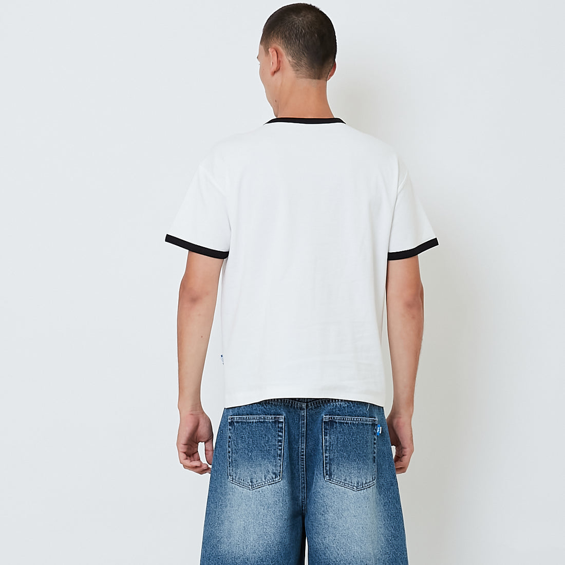 Men Printed Ringer Tee - Off White - SM2603079A