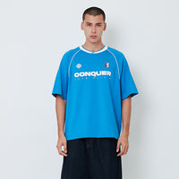 Men Embroidery Oversized Jersey Tee - Blue - SM2604045B