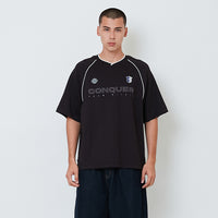 Men Embroidery Oversized Jersey Tee - Black - SM2604045C